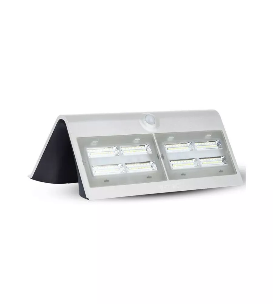 LAMPADA LED SOLARE A MURO DA ESTERNO VTAC BIANCO 4000K