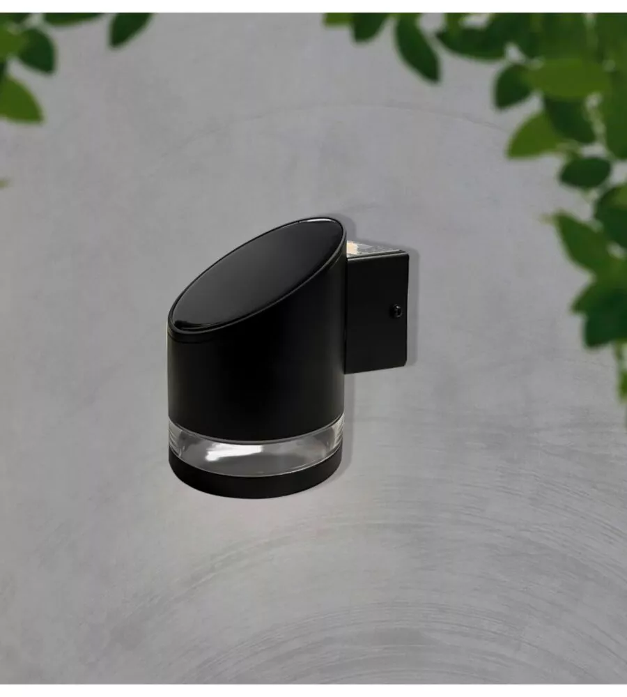 APPLIQUE LED DA ESTERNO VTAC NERO CILIDRICA OBLIQUA 3000K