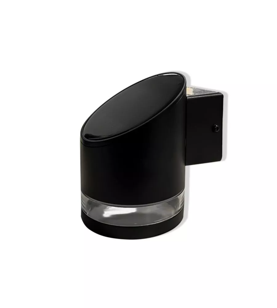 APPLIQUE LED DA ESTERNO VTAC NERO CILIDRICA OBLIQUA 3000K