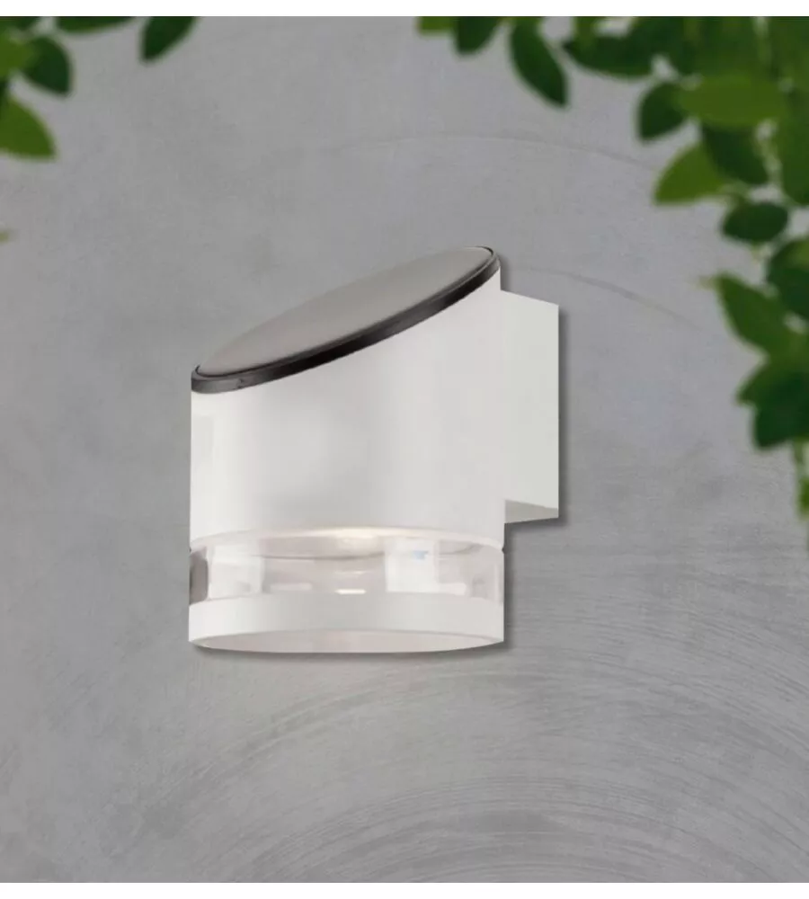 APPLIQUE LED DA ESTERNO VTAC BIANCO CILIDRICA OBLIQUA 3000K