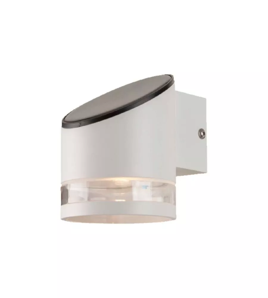 APPLIQUE LED DA ESTERNO VTAC BIANCO CILINDRICA OBLIQUA CON SENSORE 3000K