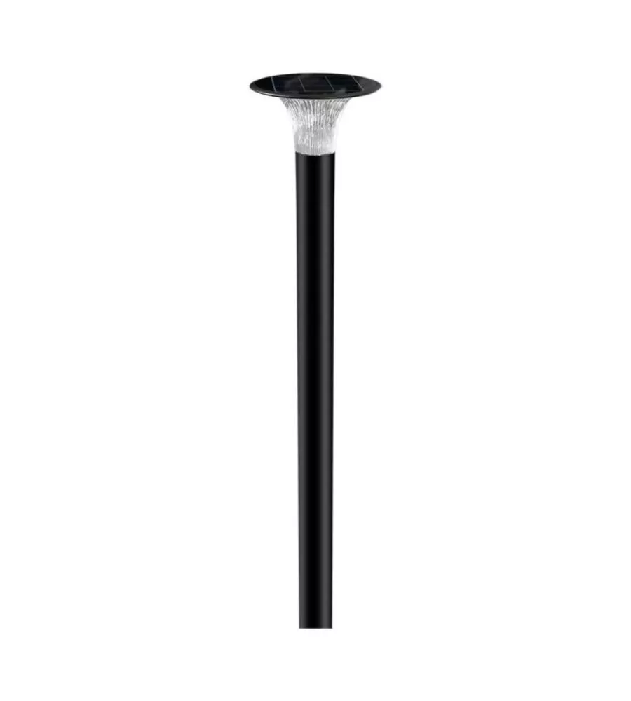 PALO LED SOLARE DA TERRA VTAC NERO 6000K+4000K