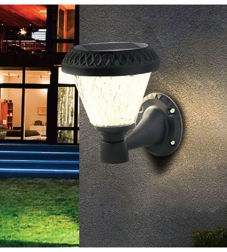 APPLIQUE LED SOLARE DA ESTERNO VTAC A CONO CON TELECOMANDO 3IN1