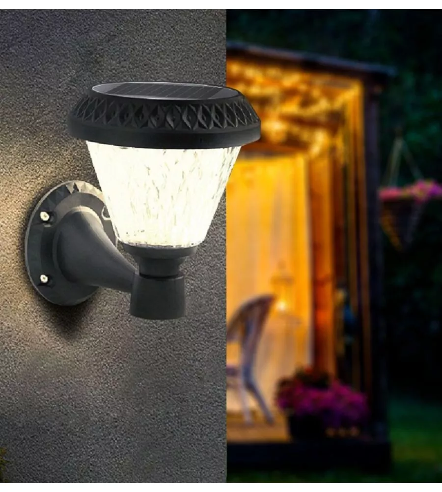APPLIQUE LED SOLARE DA ESTERNO VTAC A CONO CON TELECOMANDO 3IN1