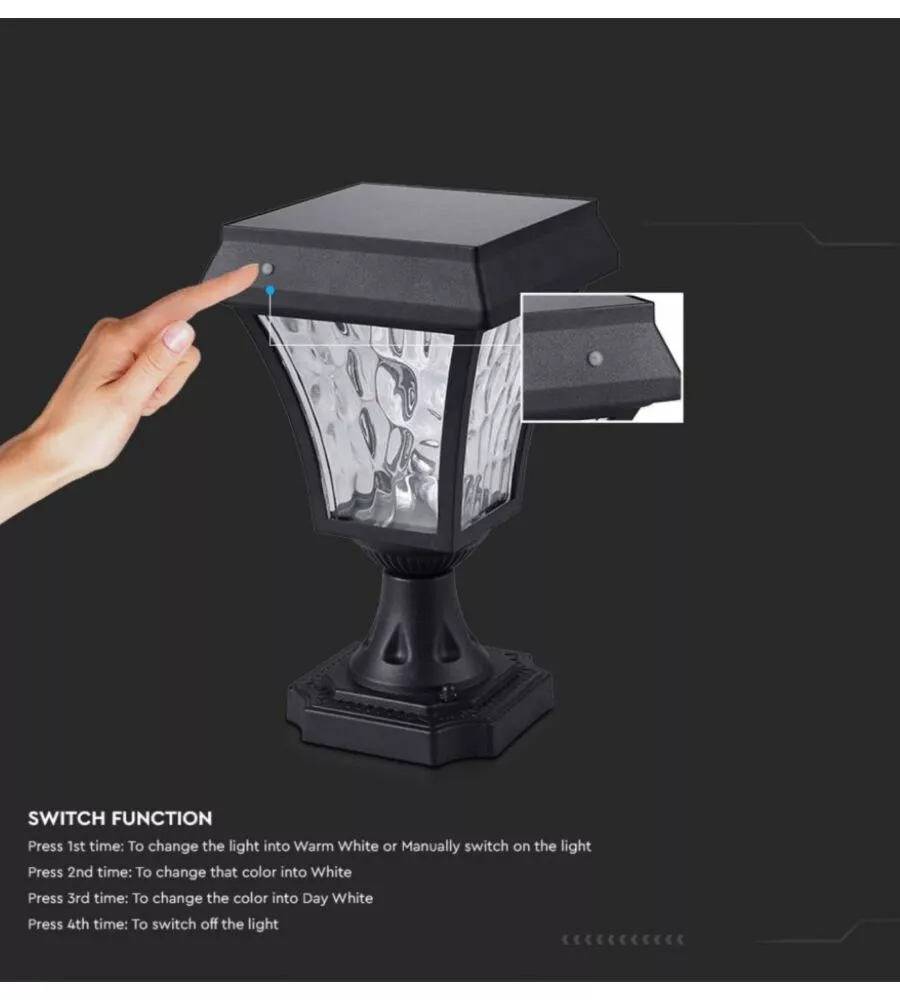 LAMPADA LED DA TAVOLO VTAC NERO 3000+4000+6000K