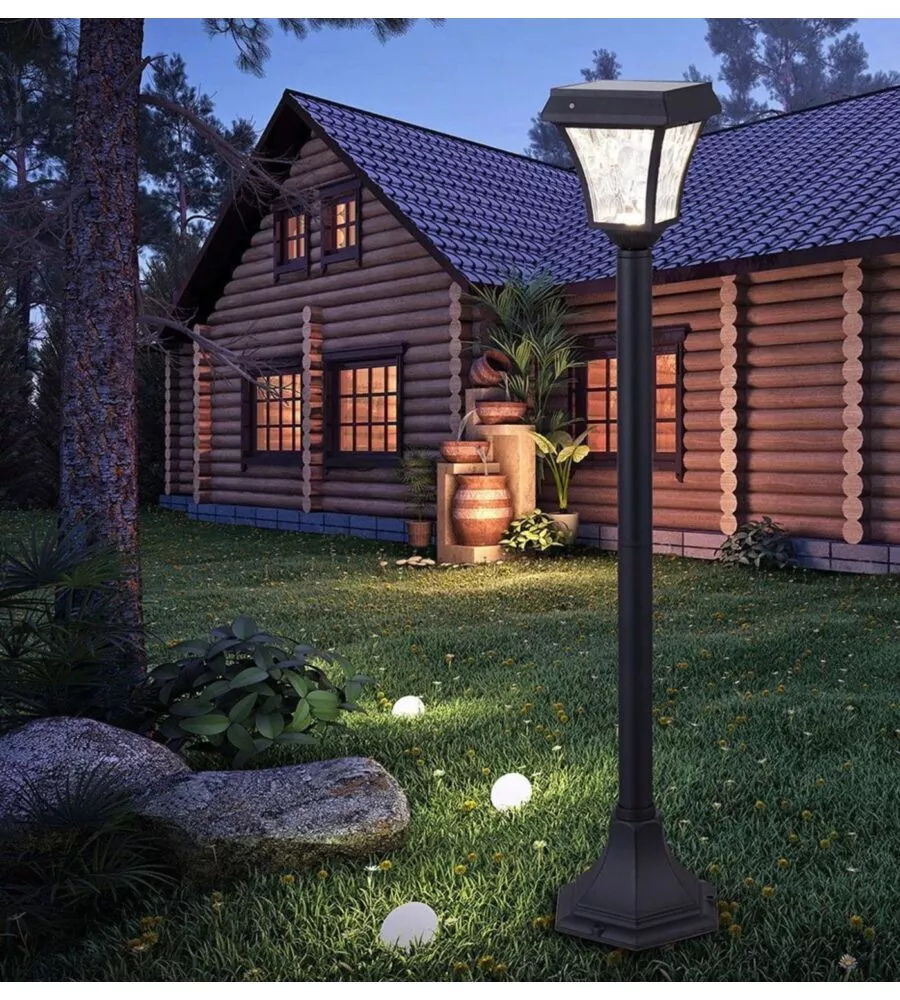 PALO LED SOLARE  DA ESTERNO VTAC NERO 3000+4000+6000K