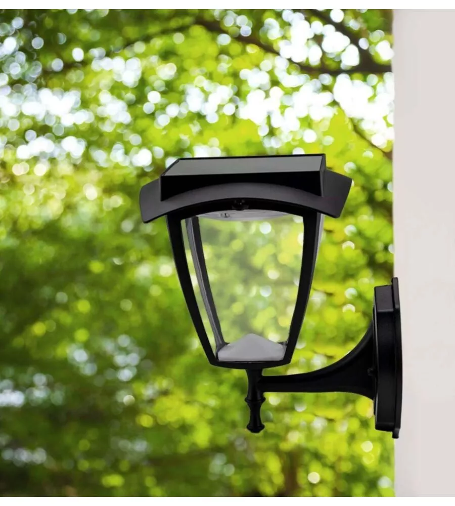 APPLIQUE LED SOLARE VTAC NERO 3000+6000K