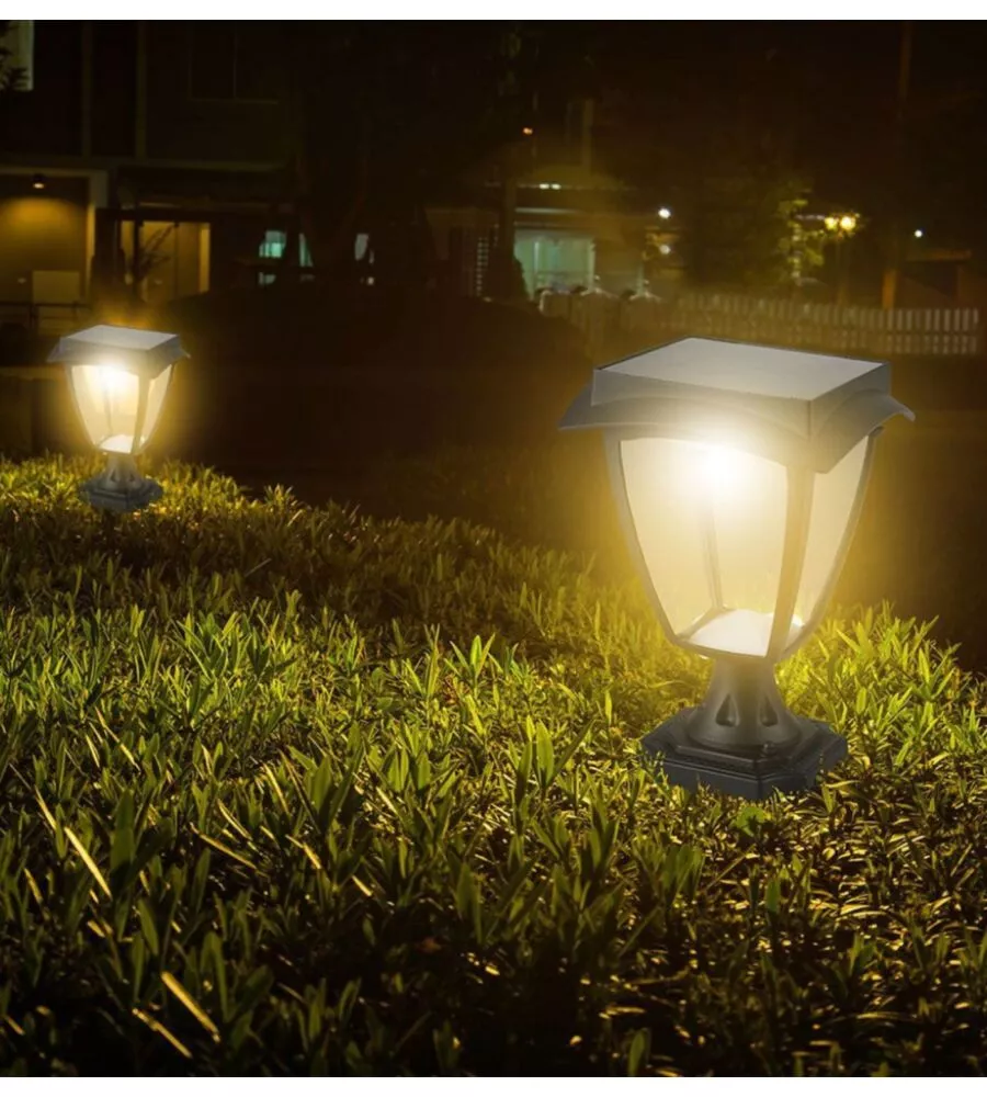 PALO LED SOLARE DA ESTERNO VTAC NERO 3000+6000K