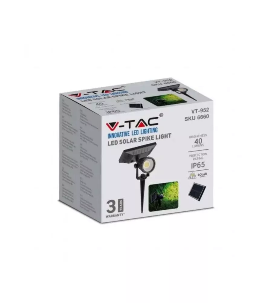 PICCHETTO FARETTO LED DA ESTERNO VTAC NERO 3000K