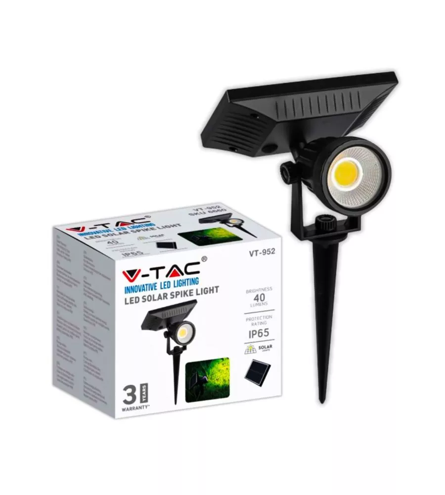 PICCHETTO FARETTO LED DA ESTERNO VTAC NERO 3000K