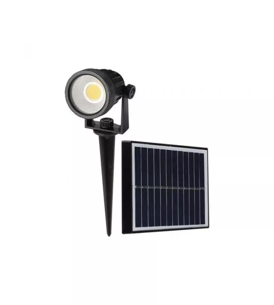 PICCHETTO FARETTO LED SOLARE DA ESTERNO VTAC NERO 400K