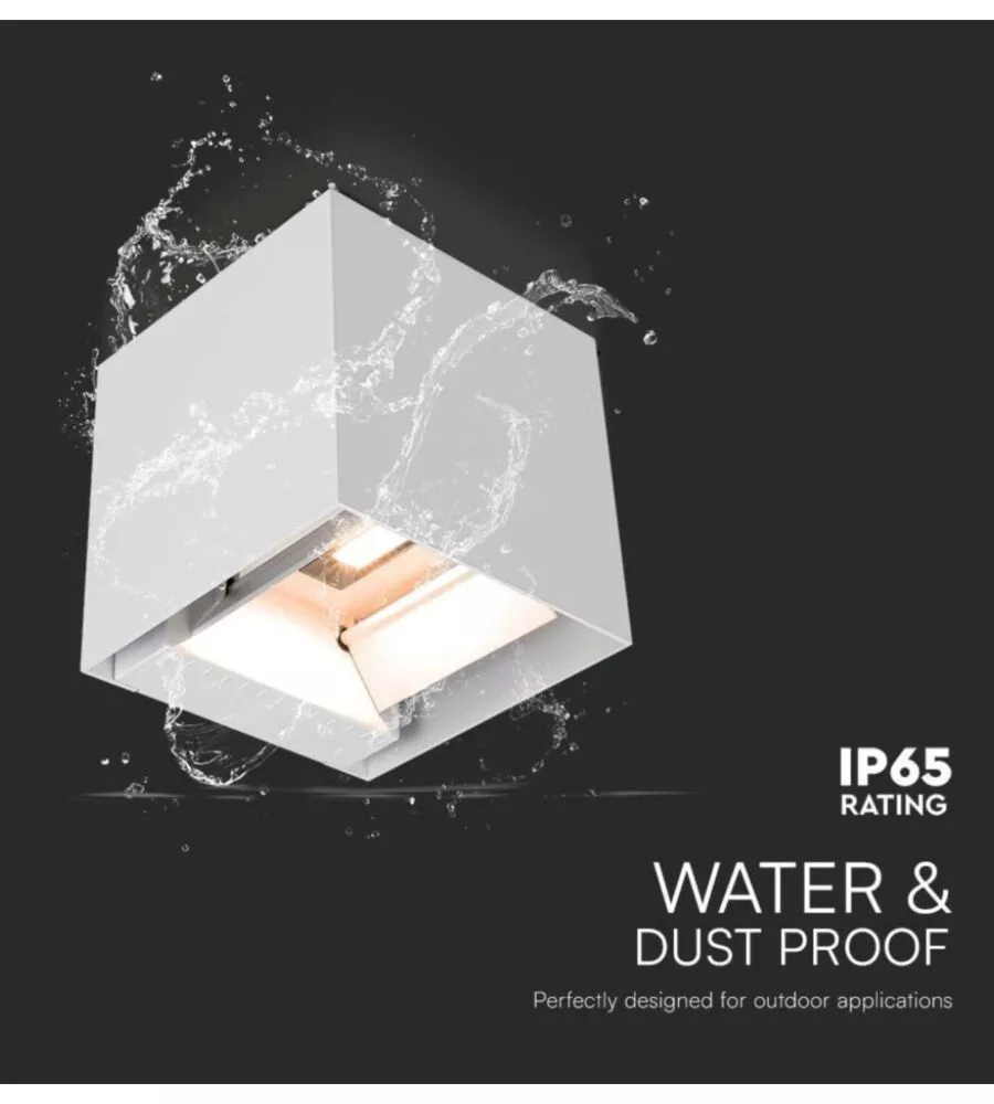 APPLIQUE LED SOLARE DA ESTERNO VTAC BIANCO 3000K