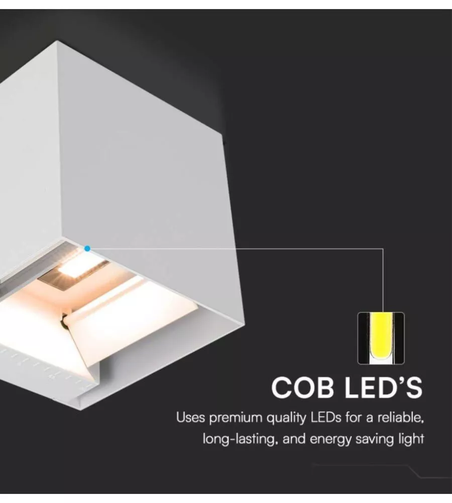 APPLIQUE LED SOLARE DA ESTERNO VTAC BIANCO 3000K