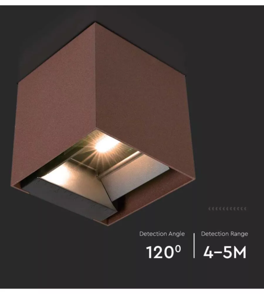 APPLIQUE LED SOLARE DA ESTERNO VTAC MARRONE 3000K