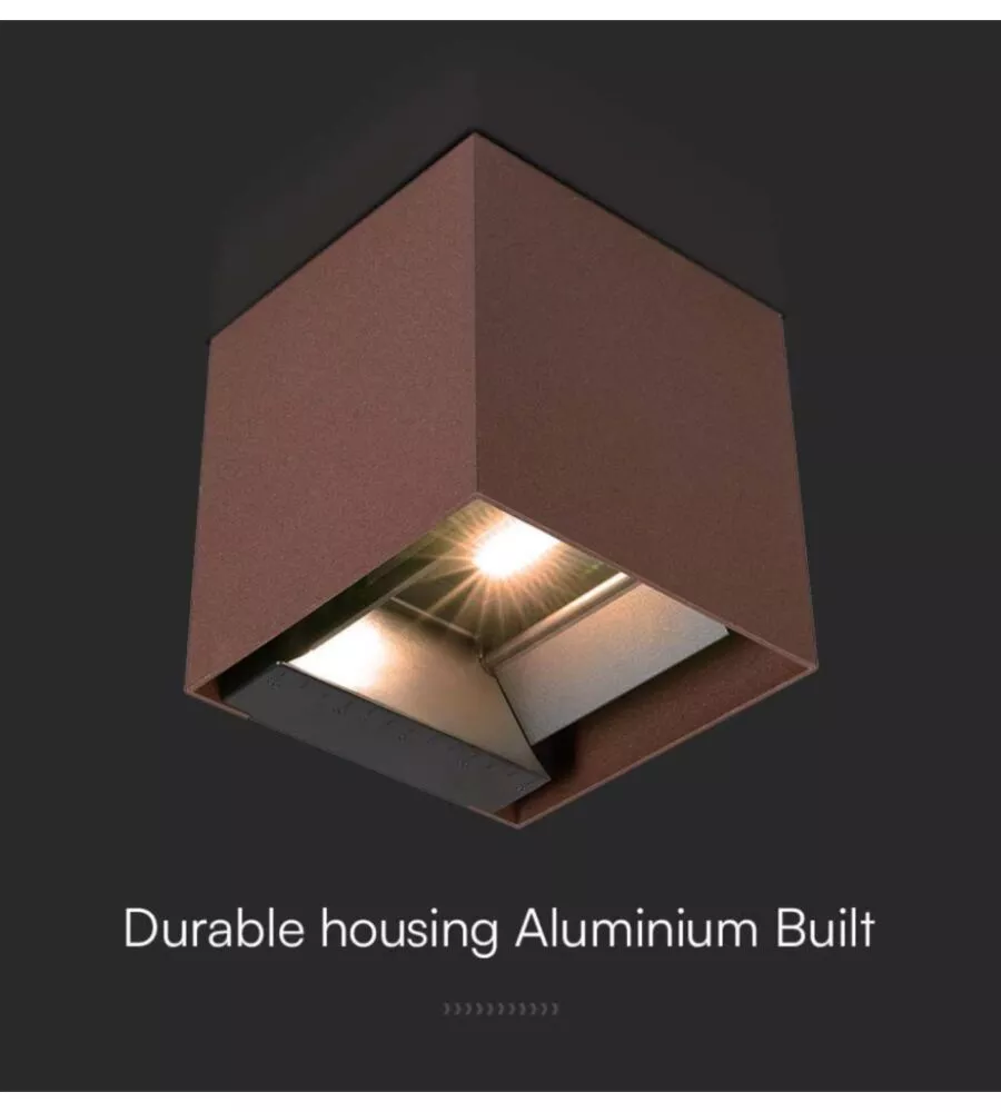 APPLIQUE LED SOLARE DA ESTERNO VTAC MARRONE 3000K