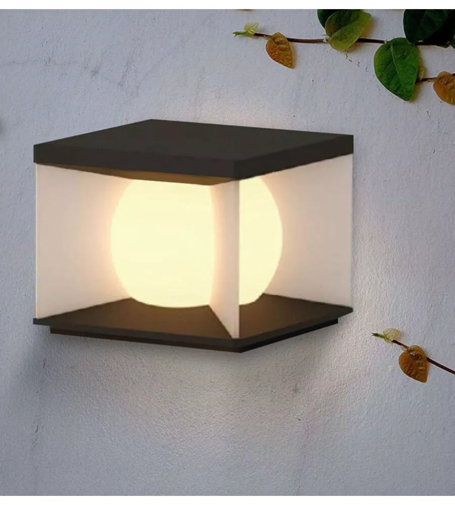 APPLIQUE LED SOLARE DA ESTERNO VTAC NERO CON TELECOMANDO 3000K  3W