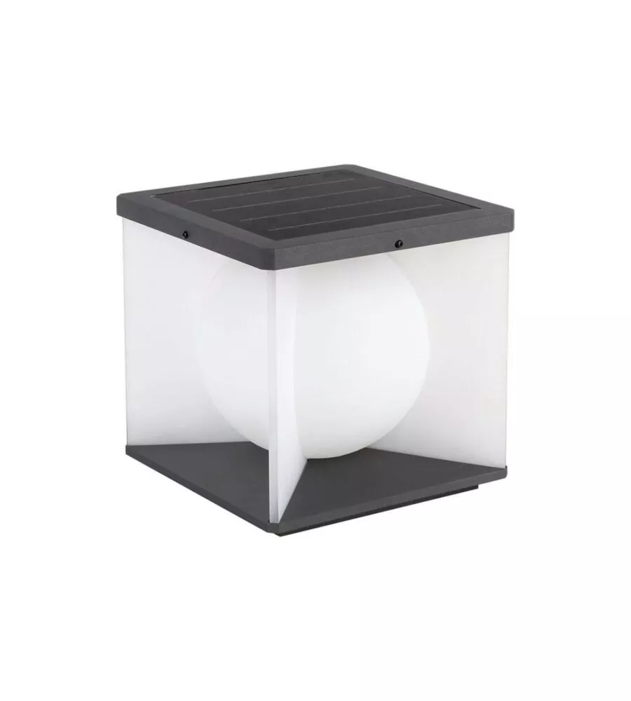 APPLIQUE LED SOLARE DA ESTERNO VTAC NERO CON TELECOMANDO 3000K  3W