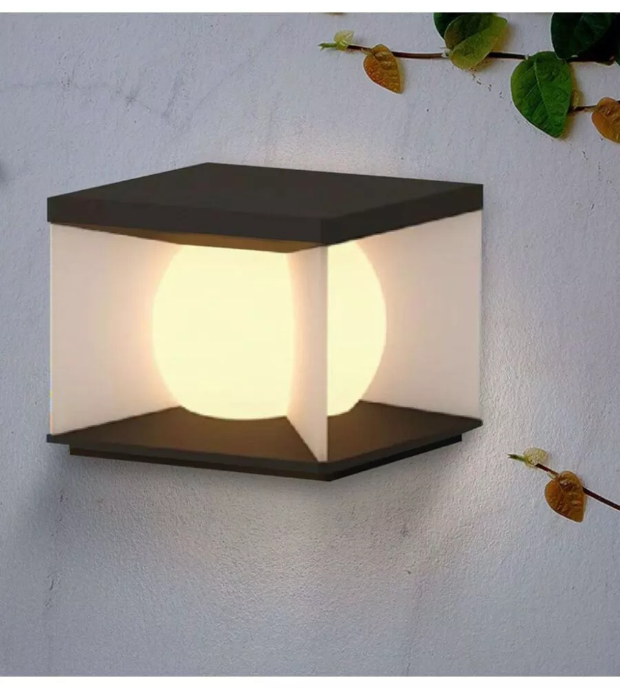 APPLIQUE LED SOLARE DA ESTERNO VTAC NERO CON TELECOMANDO 3000K 8W