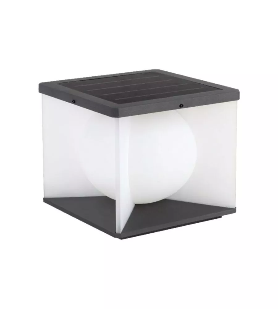 APPLIQUE LED SOLARE DA ESTERNO VTAC NERO CON TELECOMANDO 3000K 8W