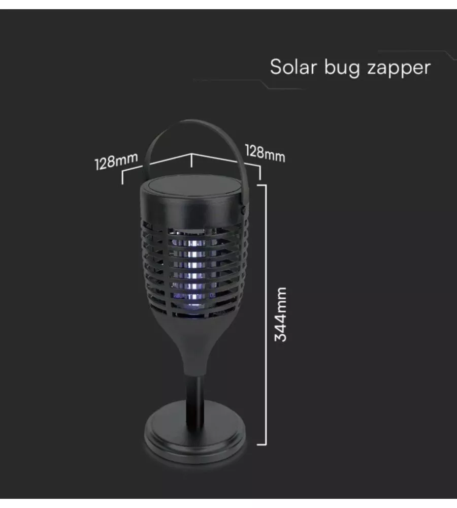 ZANZARIERA ELETTRICA SOLARE RICARICABILE VTAC NERO 1,3W