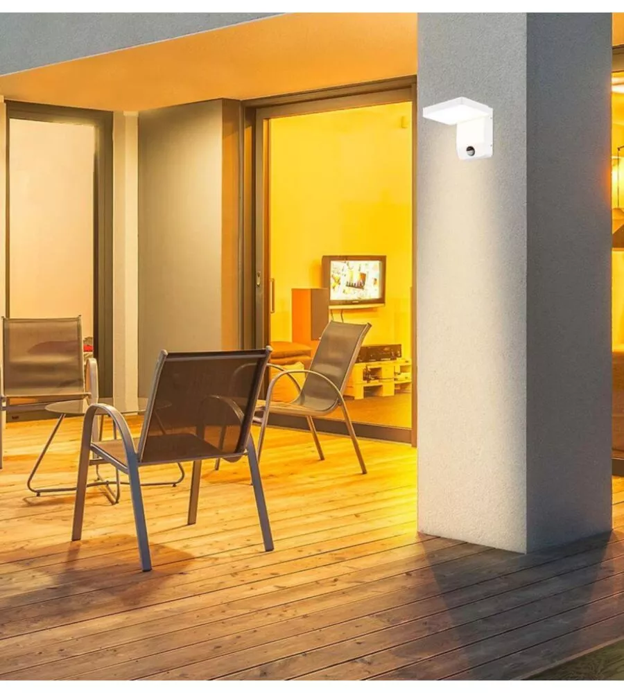 APPLIQUE QUADRATA LED SOLARE DA ESTERNO VTAC BIANCO 3000K