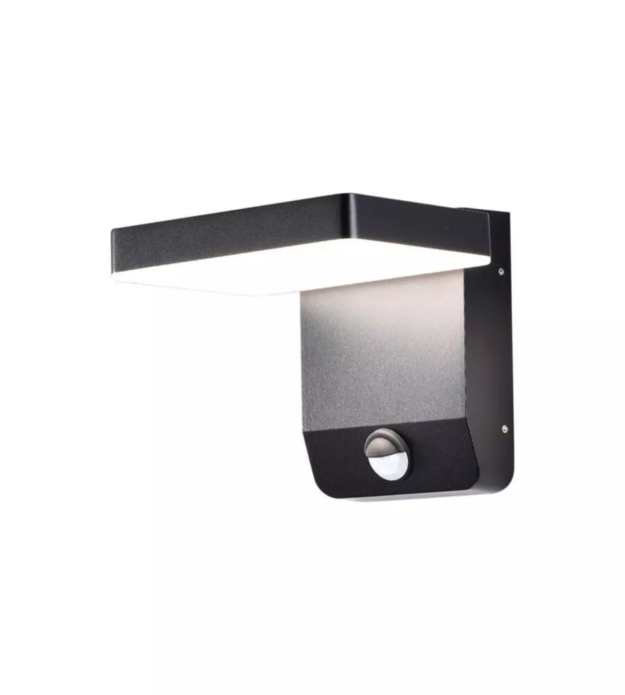 APPLIQUE LED SOLARE DA ESTERNO QUADRATA VTAC NERO 3000K