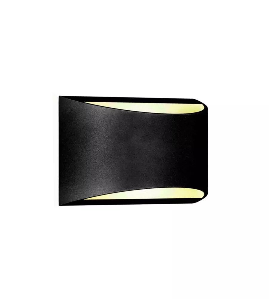 APPLIQUE LED DA ESTERNO A DOPPIO FASCIO LUMINOSO VTAC "BRIDGELUX" NERO 4000K