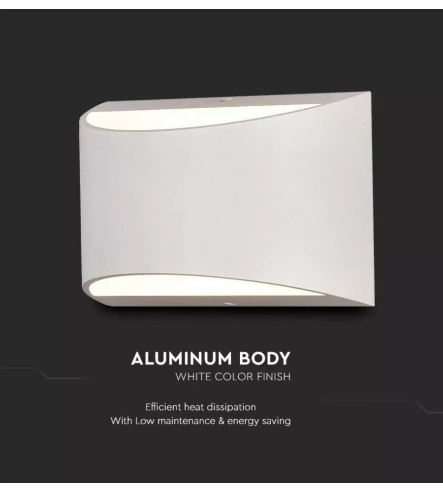 APPLIQUE LED DA ESTERNO A DOPPIO FASCIO LUMINOSO VTAC "BRIDGELUX" BIANCO 4000K