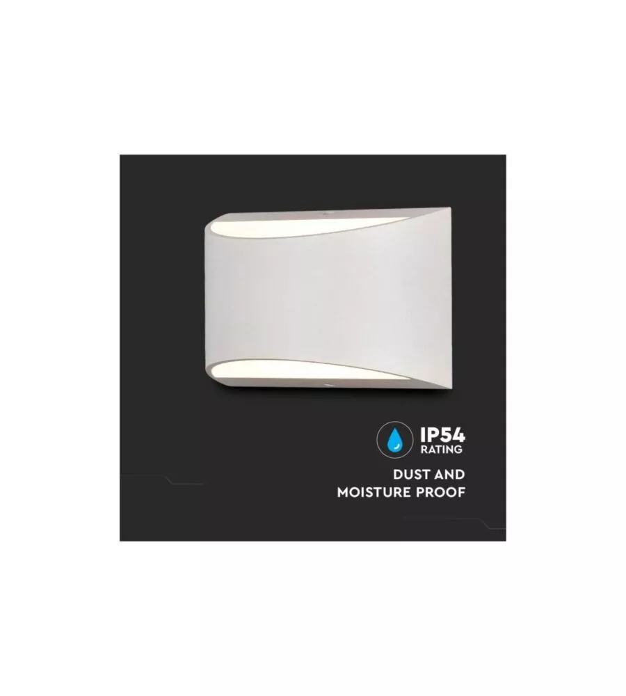 APPLIQUE LED DA ESTERNO A DOPPIO FASCIO LUMINOSO VTAC "BRIDGELUX" BIANCO 4000K
