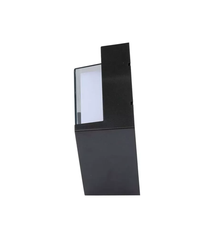 APPLIQUE LED DA ESTERNO QUADRATA SEMICOPERTA VTAC NERO 3000K 7W
