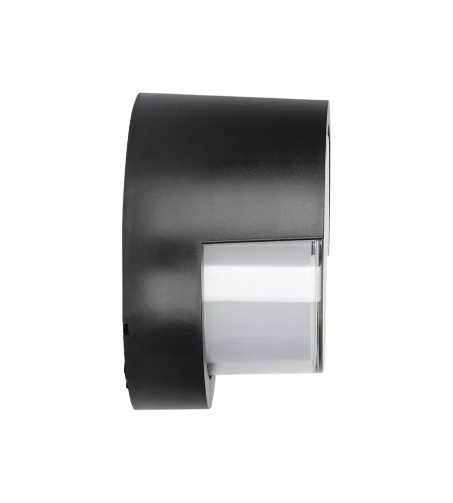 APPLIQUE LED DA ESTERNO ROTONDA SEMICOPERTA VTAC NERO 4000K 12W