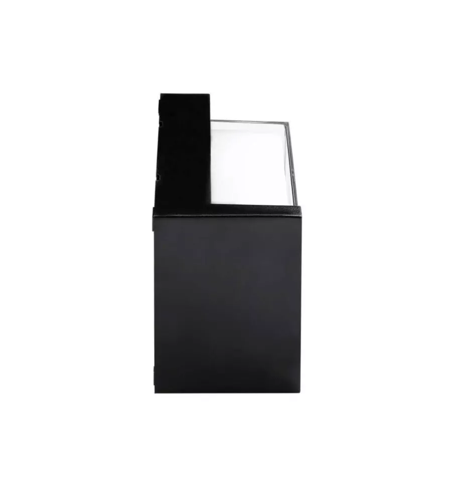 APPLIQUE LED DA ESTERNO QUADRATA SEMICOPERTA VTAC NERO 4000K 12W