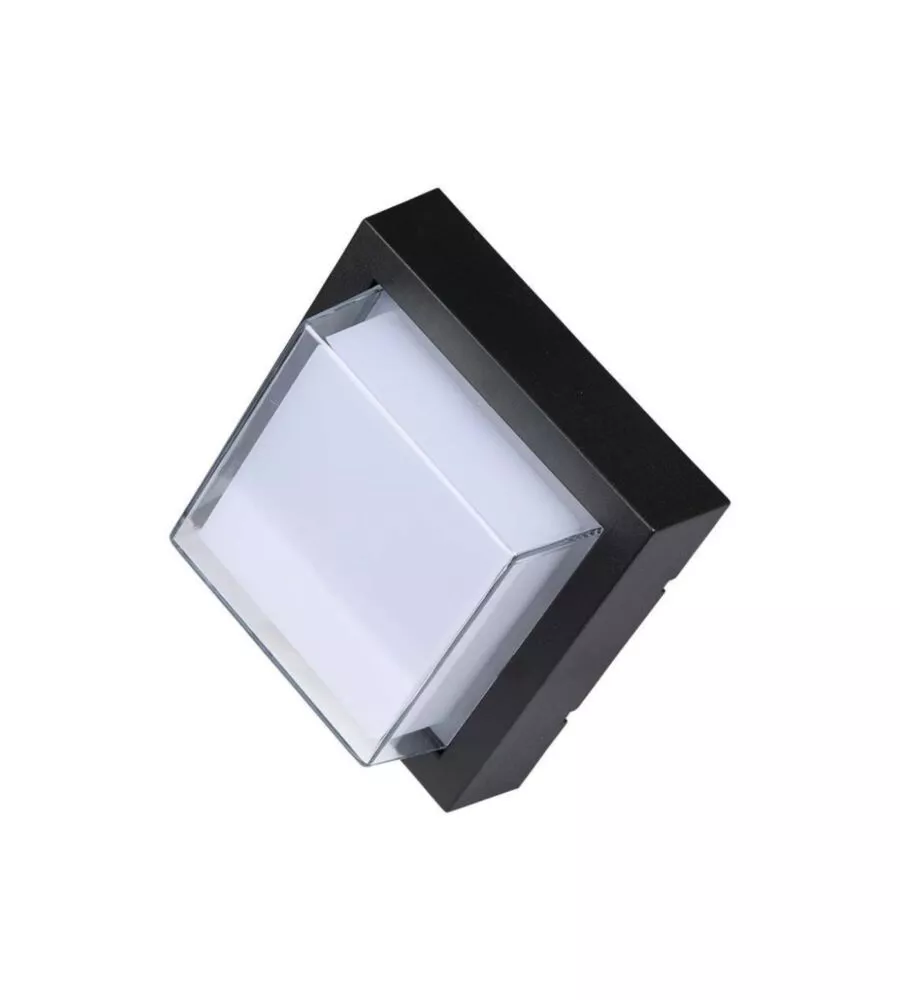 APPLIQUE LED DA ESTERNO QUADRATA SCOPERTA VTAC NERO 3000K 7W