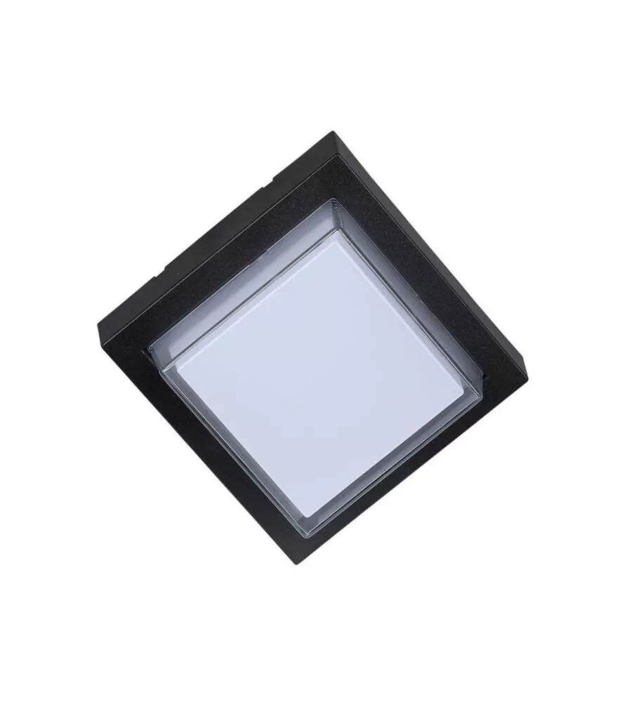 APPLIQUE LED DA ESTERNO QUADRATA SCOPERTA VTAC NERO 3000K 7W