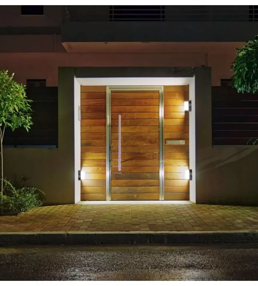 APPLIQUE LED DA ESTERNO ROTONDA SCOPERTA VTAC NERO 3000K 12W