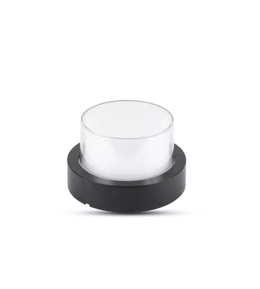 APPLIQUE LED DA ESTERNO ROTONDA SCOPERTA VTAC NERO 3000K 12W
