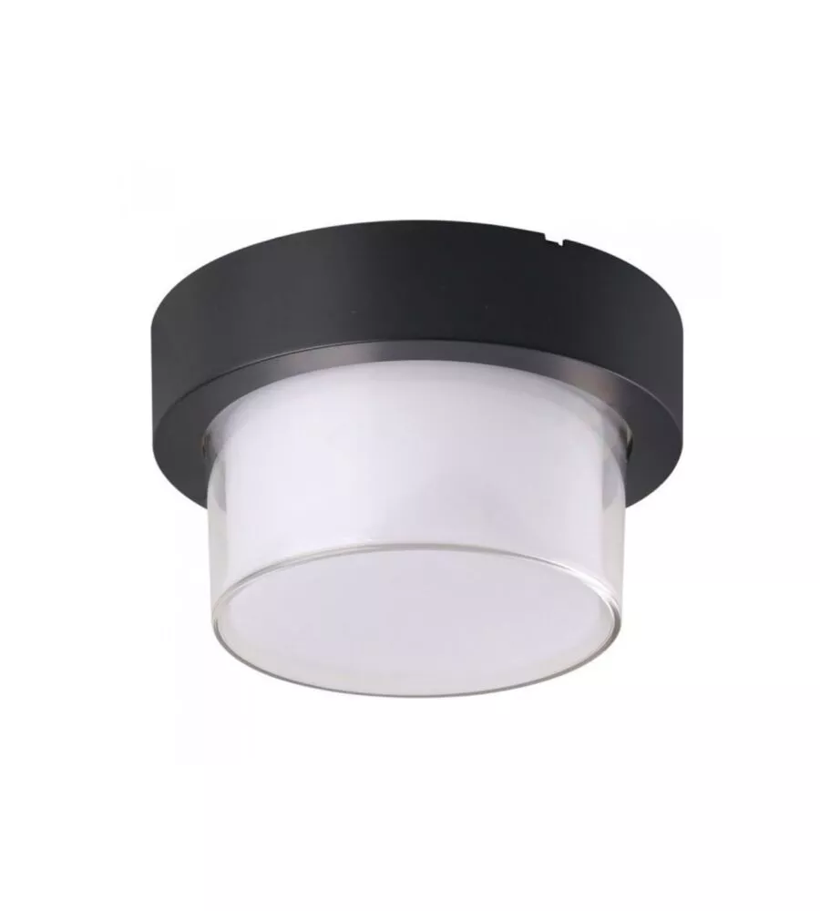 APPLIQUE LED DA ESTERNO ROTONDA SCOPERTA VTAC NERO 3000K 12W