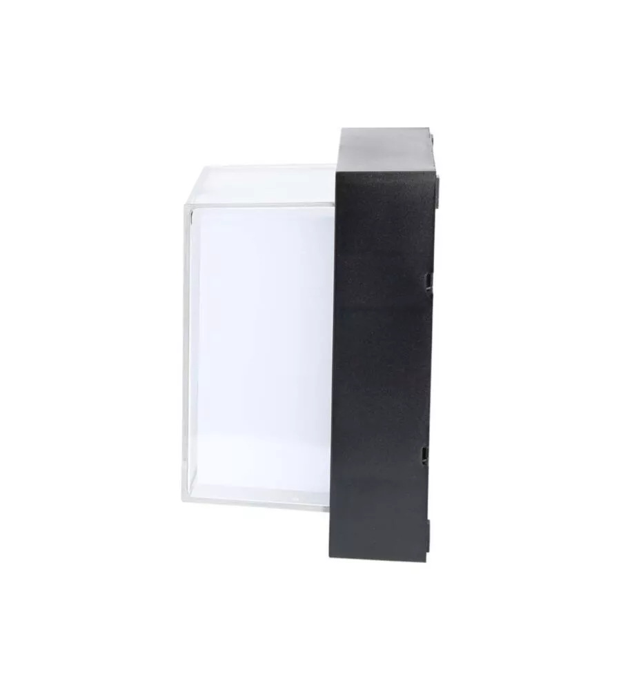 APPLIQUE LED DA ESTERNO QUADRATA SCOPERTA VTAC NERO 4000K 12W