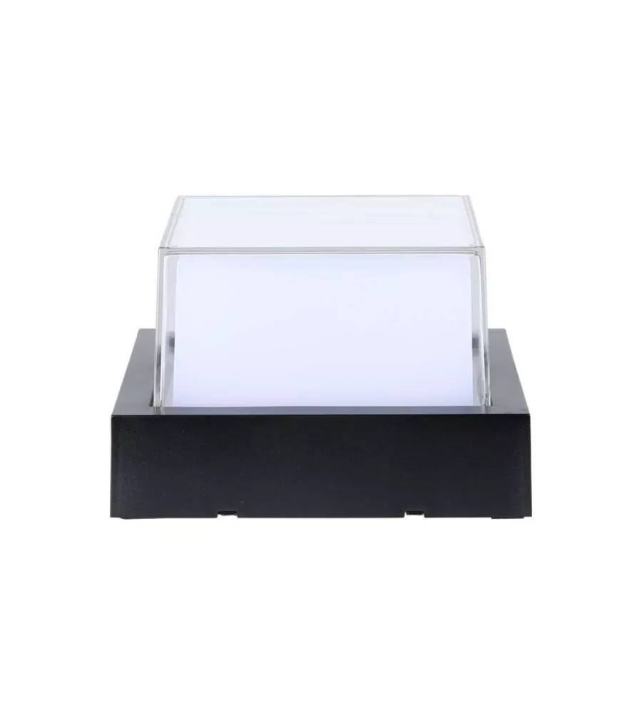 APPLIQUE LED DA ESTERNO QUADRATA SCOPERTA VTAC NERO 4000K 12W
