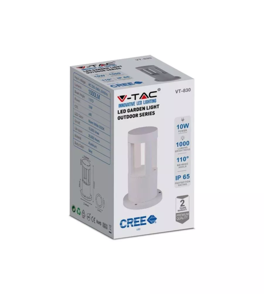 LAMPADA LED DA TERRA DA ESTERNO VTAC BIANCO 6400K