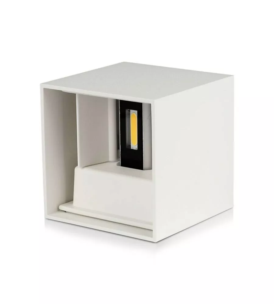 APPLIQUE LED DA ESTERNO QUADRATA A DOPPIO FASCIO LUMINOSO VTAC BIANCO 3000K