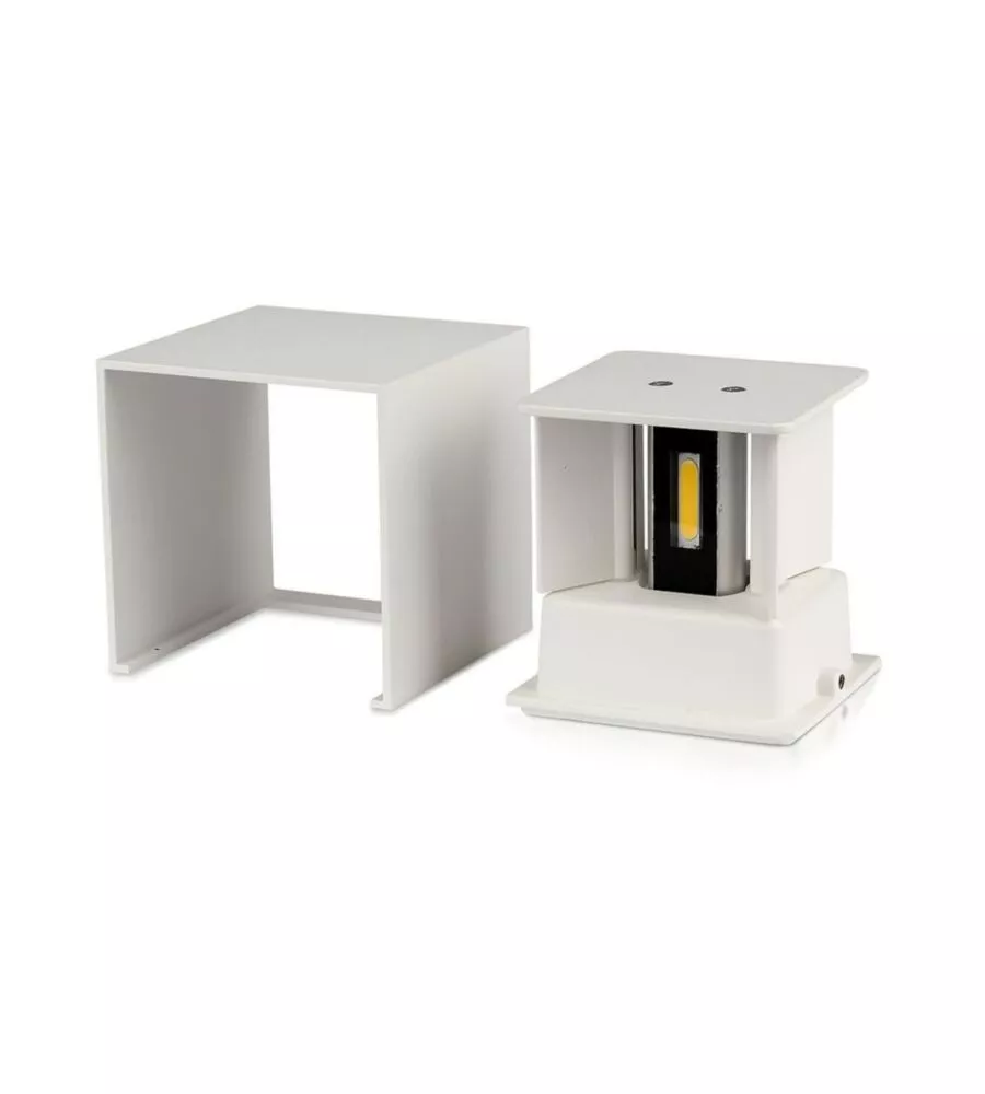 APPLIQUE LED DA ESTERNO QUADRATA A DOPPIO FASCIO LUMINOSO VTAC BIANCO 3000K