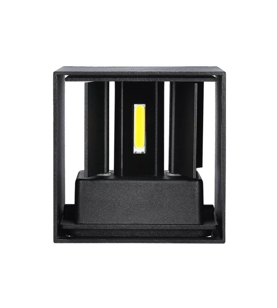 APPLIQUE LED DA ESTERNO QUADRATA A DOPPIO FASCIO LUMINOSO VTAC NERO 4000K