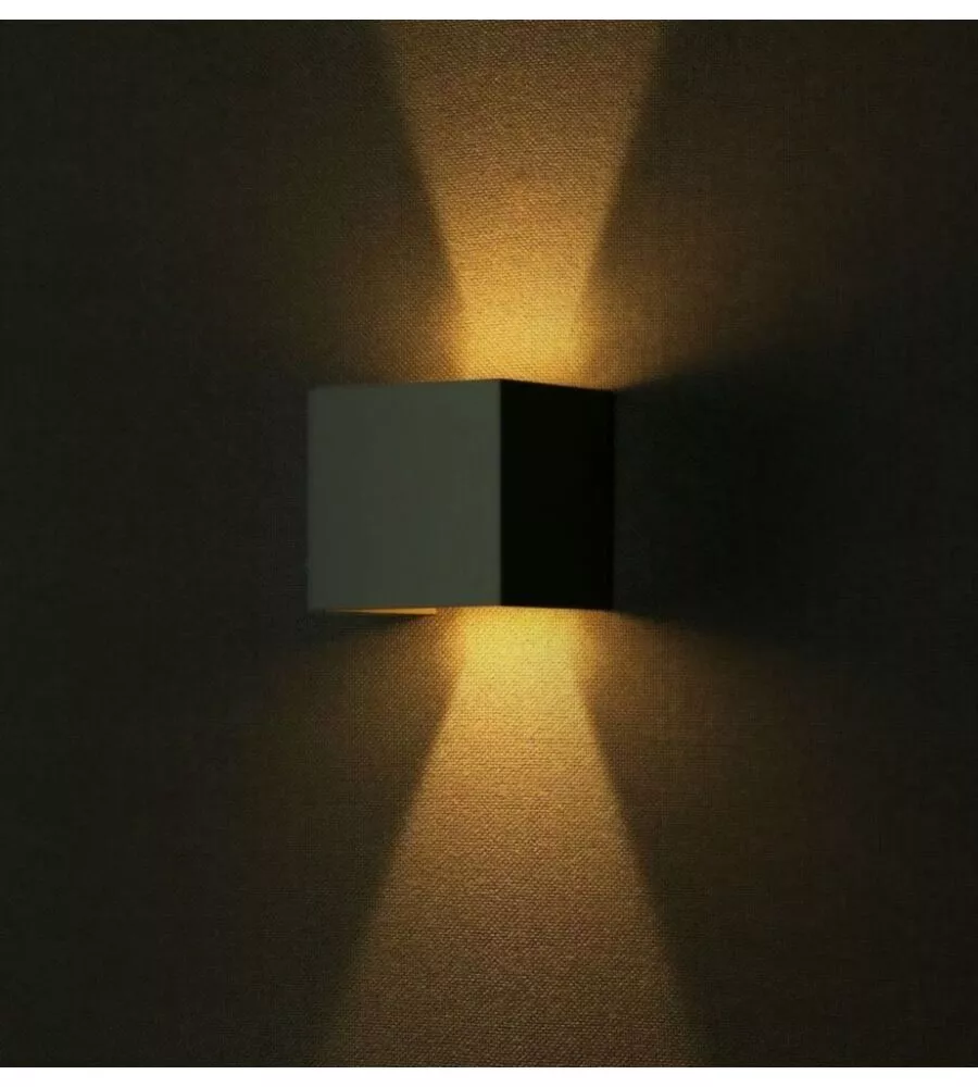 APPLIQUE LED DA ESTERNO QUADRATA A DOPPIO FASCIO LUMINOSO VTAC GRIGIO 4000K