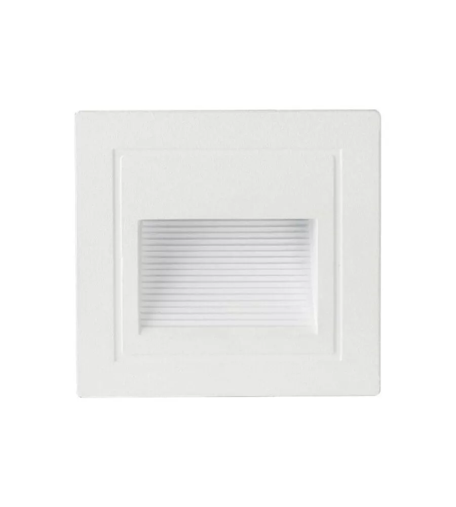 FARETTO LED SEGNAPASSO AD INCASSO DA ESTERNO QUADRATO VTAC BIANCO 3000K