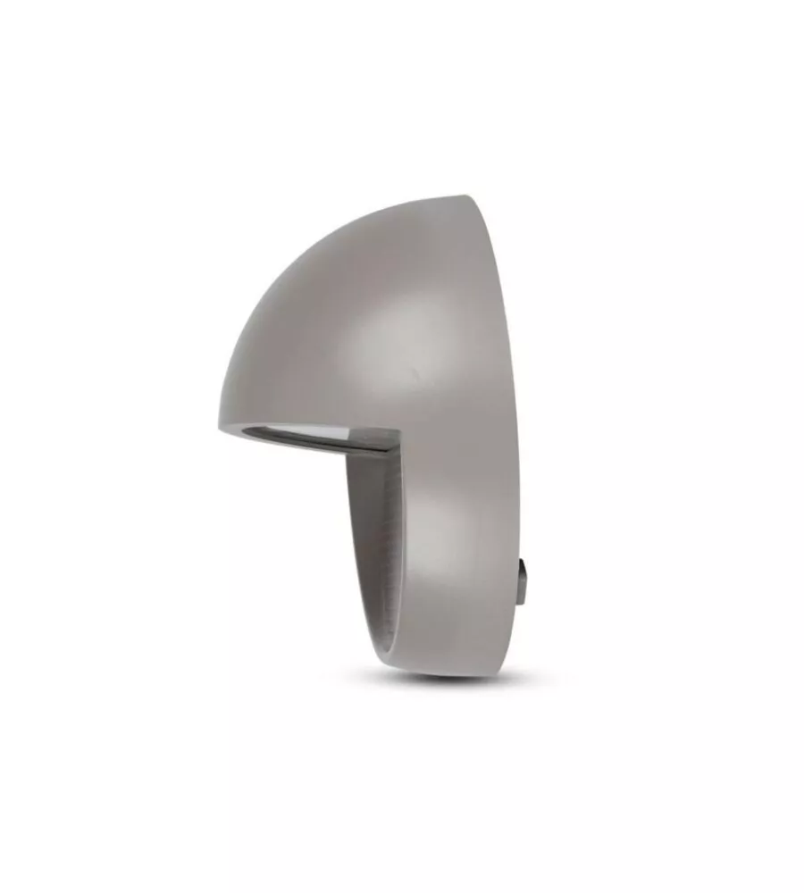 FARETTO LED SEGNAPASSO ROTONDO DA 3W A PLAFONE DA ESTERNO VTAC GRIGIO 4000K