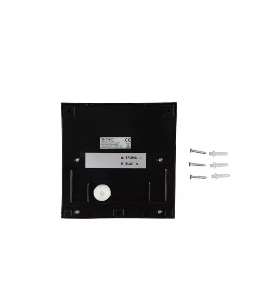FARETTO LED SEGNAPASSO A PLAFONE DA ESTERNO QUADRATO VTAC NERO 4000K
