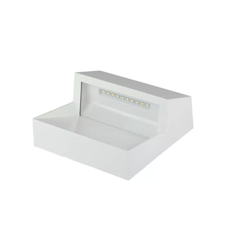 FARETTO LED SEGNAPASSO A PLAFONE DA ESTERNO QUADRATO VTAC BIANCO 3000K