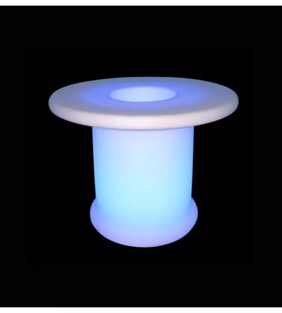 TAVOLO DA ESTERNO LED RGB VTAC CON TELECOMANDO BIANCO 72X72X58 CM