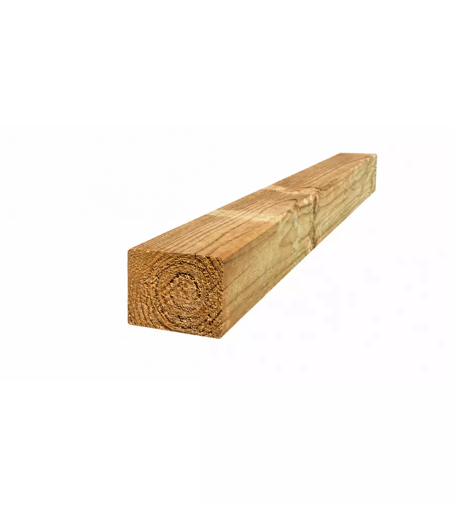 Palo quadrato senza punta in pino impregnato 4,5x4,5x200 cm